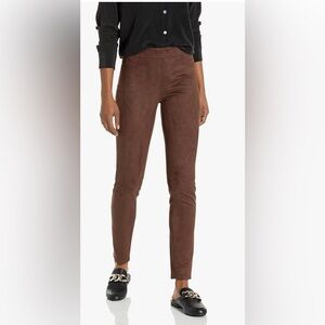 Max Studio brown faux suede Knee Seam Detail‎ stretch jeggings Pants size medium